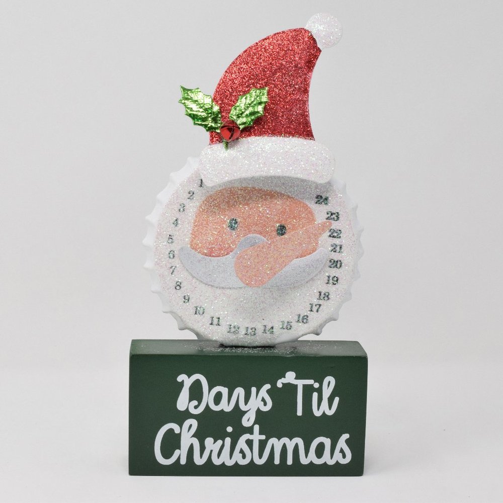 Santa Claus Christmas Countdown Clock Moveable Nose New
